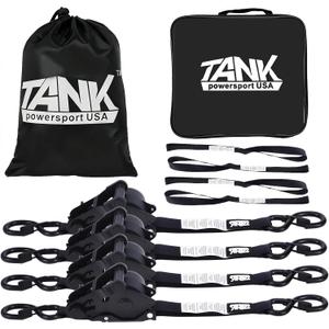 1800LB Retractable Ratchet Straps with Soft Loops(4 Pack), 1" x 12FT Heavy Duty Auto Self Retracting Tie Down Straps for Trucks, Motorcycle, Cargo, Trailer, Moving-Black