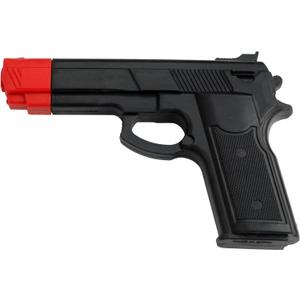 Rubber Training Pistol, 7 Inch, Yellow, Law Enforcement Practice Replica (Black)