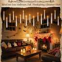 Halloween Decorations Floating Candles with Wand: 20Pcs Flameless Floating Candles with LED Warm Lights Battery Operated Magic Candle for Birthday Gifts Halloween Party Decorations Indoor Home Decor