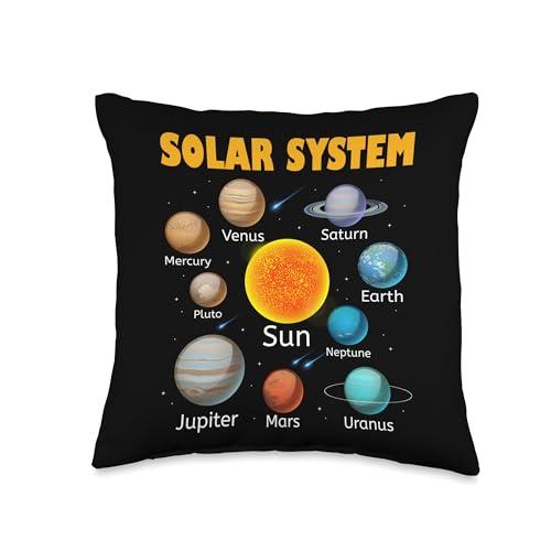 Solar System Planets Science Space Funny Kids Astronaut Throw Pillow
