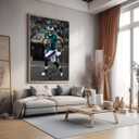 WHZKCYH American Football Sports Eagles Poster For Kids Fun Teen Birthday Christmas Gifts Jalen Hurts Rugby Star Posters Frames Canvas Wall Art Print Picture For Home Room Decor