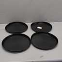 4 Pack Plant Saucer Plant Trays for Pots Plastic Round Drip Trays Flower Pot Saucers Black Planter Water Tray Plant Drainage Tray, Black