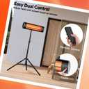 Electric Patio Heater for Outdoor with Tripod, 1500W Waterproof, Remote Control, Tip-Over Protection, Freestanding or Wall-Mounted, Black
