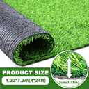 Nuanchu Artificial Grass Turf 4ft x 24ft, 96 Square ft, 1.2" Artificial Grass Rug Extra Large Outdoor Indoor Green Carpet with Drain Holes for Dogs, Patio, Balcony, Backyard 