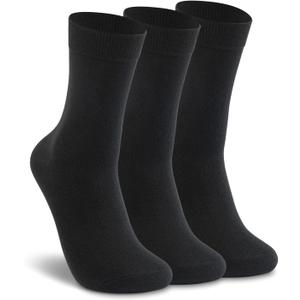 LIXIA Womens Thin Merino Wool Crew Socks Warm Breathable Winter Boot Liners Cozy Thermal Casual for Dress Trousers (3 Pairs - Black)