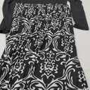 DB MOON Women Casual Long Sleeve Maxi Dresses Empire Waist Long Dress with Pockets (Large, Black and White)