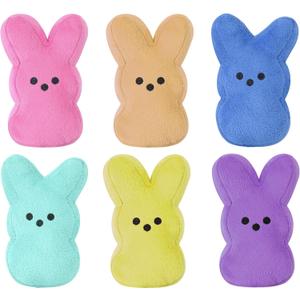 vizethru 6 Pcs Easter Bunny Plush Toys,Easter Basket Stuffers Toys for Kids,Bunny Stuffed Animals, Easter Party Favors Gift Toys for Kids
