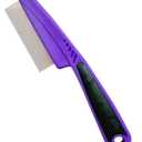 Yumflan Flea Comb with Rubber Handle, Flea and Tick Combs for Dogs & Cats, Fine Tooth Dog Comb for Grooming (Purple)