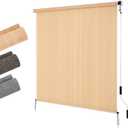 LUCKUP Outdoor Sunshade Roller Shades 4'Wx6'H (48" Wx72 H), Roll up Exterior Patio Shade Blinds Privacy Screen w/ 90% UV Protection Shade Cloth for Pergola Porch Gazebo Balcony, Walnut