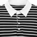 LilyCoco Women Long Sleeve Sweatshirts Polo Striped Lightweight Sweatshirt Black Medium (Black, M)