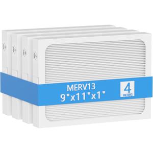 9 x 11 x 1 MERV 13 Replacement Dehumidifier Filter Compatible with Santa Fe Compact70, Ultra70, Element, Compact2, UA 65H dehumidifier Models, 4 Pack