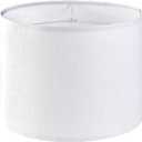 GO&SO White Textured Drum lampshade Medium Lamp Shade 13" Top x 13" Bottom x 10" High (Spider) Modern Linen Lamp Shades for Table Lamp Bedside Lamp Natural Linen Replacement Assembly is Required