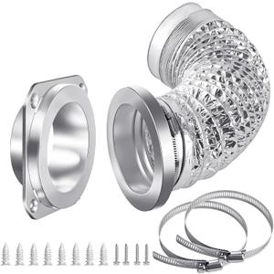Magnetic Dryer Vent Coupling DV180 Airtight Seal Dryer Vent Connector Kit Magnetic Design Easy to Install Quick Connector Including a 3.3ft 4" Duct and two Clamps