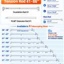 Tension Curtain Rods No Drilling, 41-86 Inch Heavy Duty Shower Curtain Rod