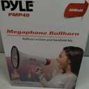 Pyle 40W Megaphone Bullhorn with 1400-Yard Range, Built-in Siren & Adjustable Volume, Ergonomic Pistol Grip, Detachable Handheld Mic, Perfect for Indoor/Outdoor Sports, Events, & Emergency Use