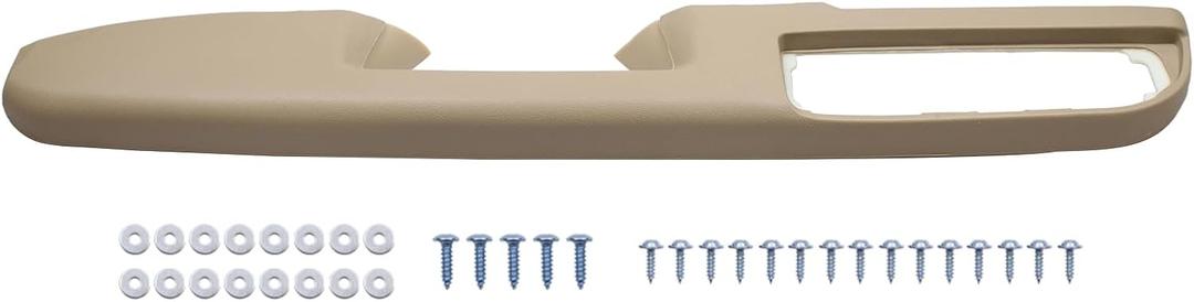 MOTOKU 27 inch Tan Front Left Door Armrest Repair Kit for GMC Yukon Sierra for Chevrolet Tahoe Avalanche Suburban Silverado 1500 2500 3500 2010-2014, Door Panel with Release Handle Above Armrest