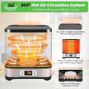 Homdox Food Dehydrator for Jerky & Fruit, 8 BPA-Free Trays, 72H Timer & Temp Control 158F, 400W Dehydrator Machine for Herbs, Veggies, Meat, Dog Treats, Fruit Roll Sheet Included