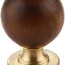 2Pcs Gold Brass Cabinet Handles, Brass Walnut Drawer Pulls, Kitchen Cabinets Knobs for Home Drawers Dresser Cupboard, Single Hole Handle, Furniture Hardware Decorative, Diameter: 29mm