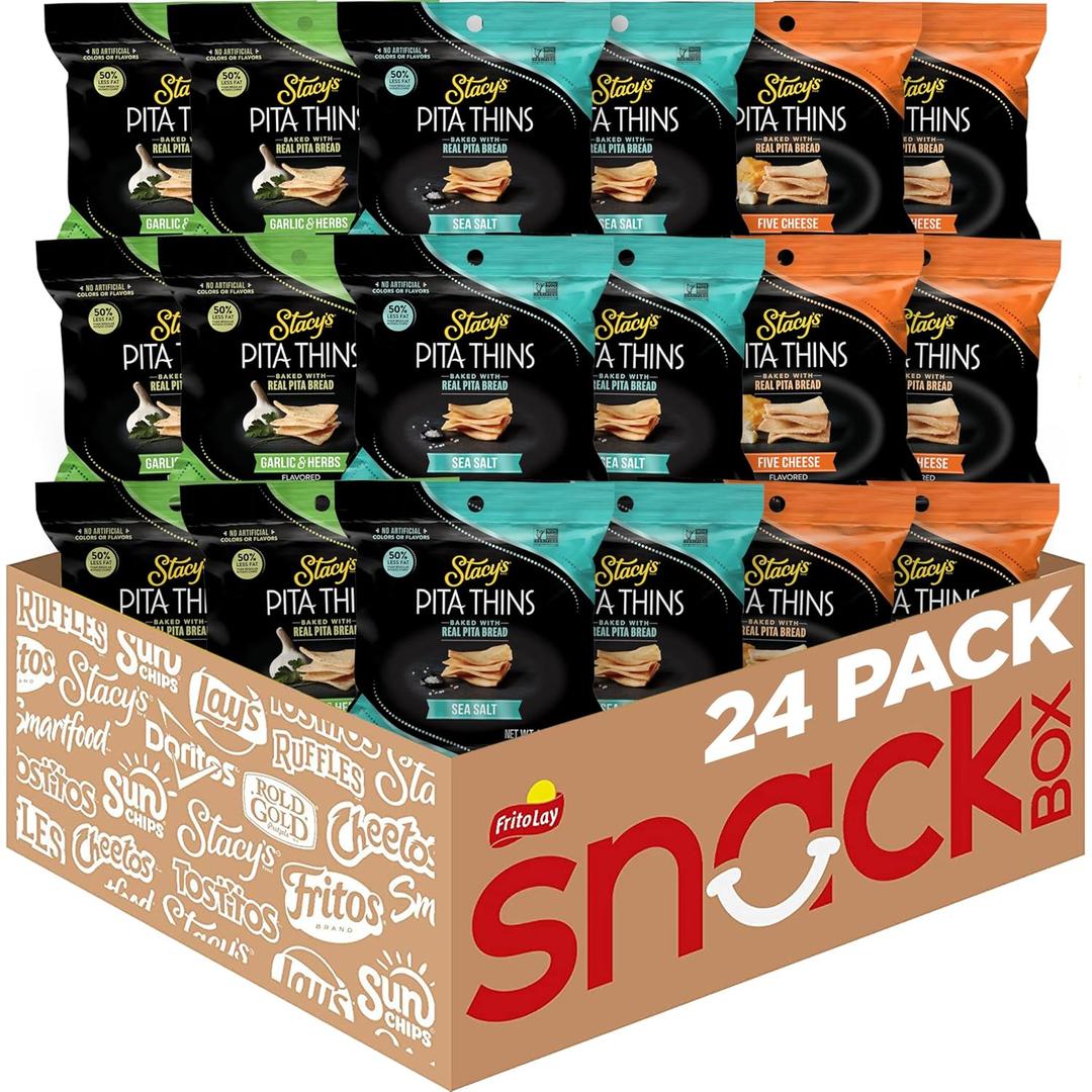 Stacy's Pita Thins Variety Pack, No Artificial Colors or Flavors, 1 Oz (24 Count) (EXP 02/10/26)