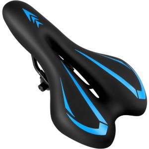 MSDADA Road Bike Seat Mountain Bike Saddle - Soft Cushion Padded Gel Bicycle Seats for Comfort Men Women - Comfortable Waterproof BMX MTB Seat Bicycle Saddles Accessories for City/Exercise Bikes (Small, Blue)