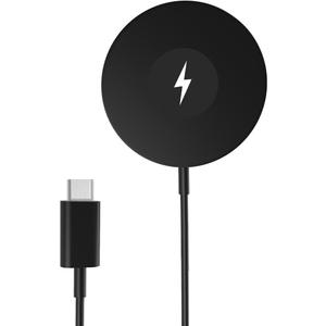 3-in-1 Magnetic Wireless Charging Pad with 15W Fast Charging for iPhone 12/13/14/15/16/17, Apple Watch & AirPods, Compatible with MagSafe (Black)