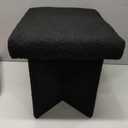 Small Ottoman with Storage, Sherpa Storage Ottoman Cube, Boucle Folding Foot Rest for Dorm, Living Room, Bedroom, Black, 16.5"x12.6"x12.6"