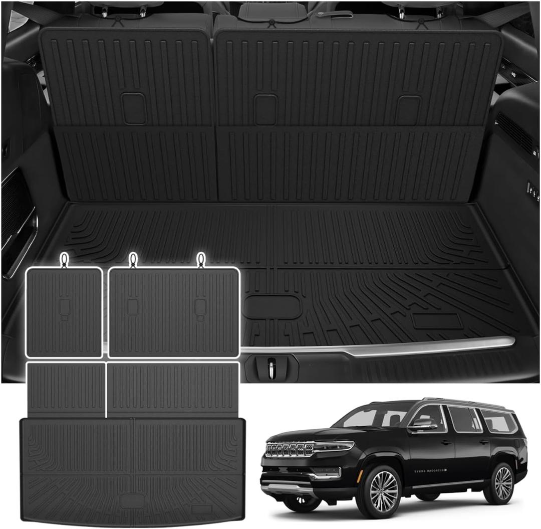 Cartist Cargo Liner for Jeep Wagoneer/Jeep Grand Wagoneer (Not fit L) 2022-2026, All Weather Cargo Mats for Wagoneer Accessories, Heavy Duty TPE Trunk Mat, Car Accessories