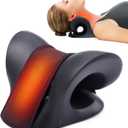 Cozyhealth Neck Stretcher for Neck Pain Relief, Heated Cervical Traction Device Pillow with Graphene Heating Pad, Neck and Shoulder Relaxer for TMJ Pain Relief and Cervical Spine Alignment (Black)