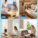 Portable Standing Oscillating Rechargeable Fan - 8" 8000mah Battery Operated USB Fans for Bedroom Quiet Remote Folding Pedestal Floor Ventilador Foldable Table Desk Room Office Camping Cruise Travel