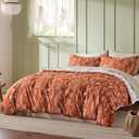 Bedsure California King Comforter Set - Terracotta Bed Set, 3 Pieces Cute Floral Bedding, 1 Soft Reversible Botanical Flowers Comforter and 2 Pillow Shams