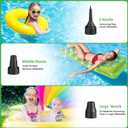 AGPTEK Electric Air Pump, Portable Air Pump with 3 Nozzles, 4.5kPa Quick-Fill,110V AC/12V DC Inflator/Deflator Pumps for Outdoor Camping, Inflatable Air Mattress Beds, Boats, Swimming Ring