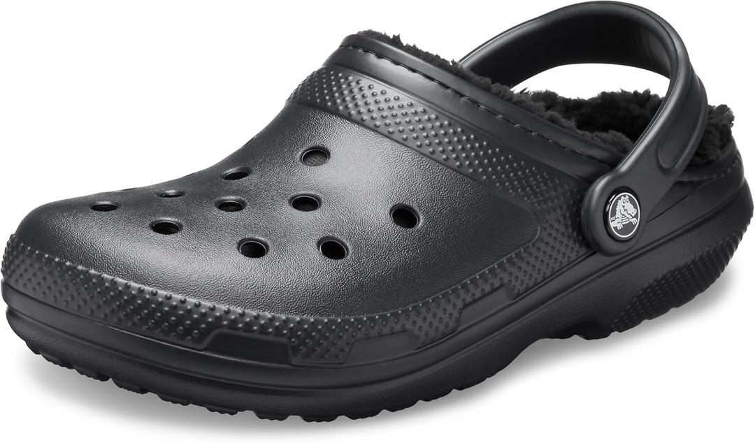 Crocs Unisex-Adult Classic Lined Clog (9 Women/7 Men, Black/Black)