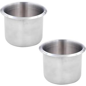 Zpana Drop-in Car Cup Drink Holder, 2PCS 2.24 Inch Stainless Steel Poker Table Water Bottle Holder, Vehicle Insert Drink Cupholder Storage Replacement, Universal Automotive Accessories