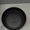 Meowell 8/7/6 inch Plant Pots, 3 Set Cylinder Flower Pots for Outdoor Indoor Plants, Decorative Plastic Planters with Drainage Holes and Saucers for Garden House Plants, Black