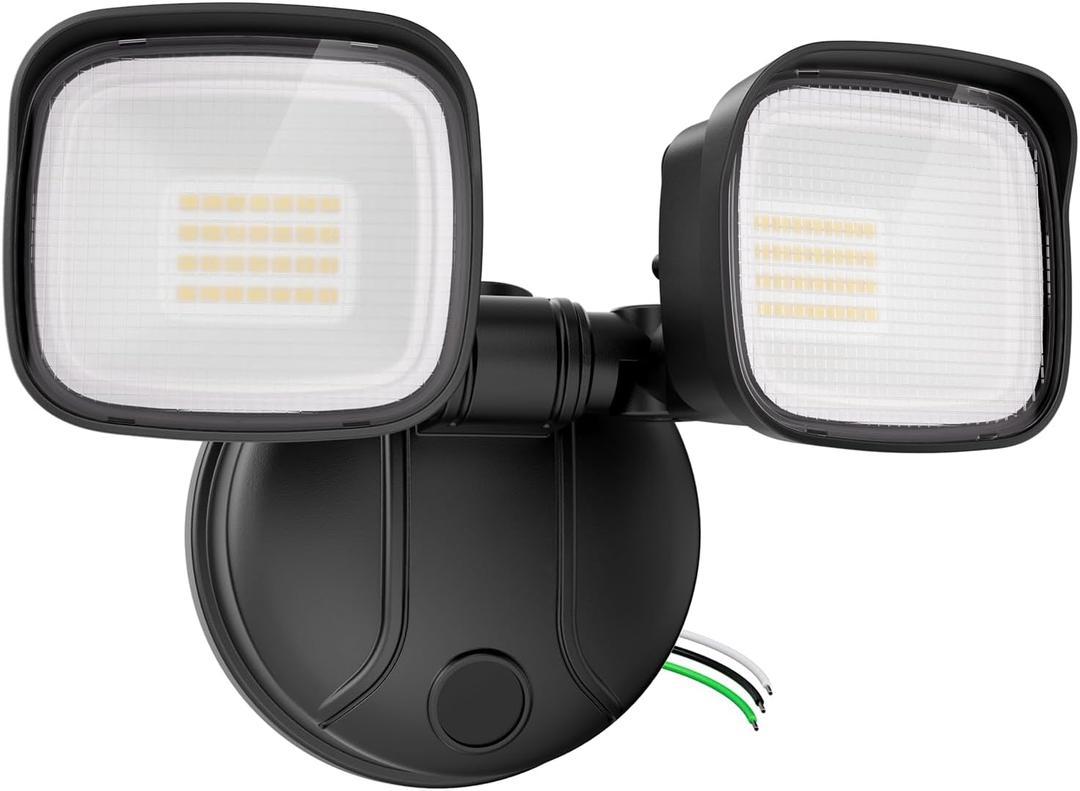 35W Outdoor Flood Lights, 3500LM LED Security Light Switch Controlled, IP65 Waterproof Exterior Flood Light with 2 Adjustable Heads, 6500K Wall Mount Outside Floodlight for Yard, Patio, Porch