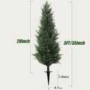 35" Artificial Cypress Topiary Cedar Topiaries for Indoors & Outdoor UV-Resistant Rated with Spike. Easy to Push in The Ground 3FT Home Garden Decor Set of 2