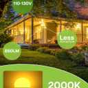 LEDERA LED Amber Light Bulbs, A19 9W(60W Equivalent) 2000K Amber Yellow LED Bulbs, E26 Base for Bedroom, Porch, Baby Nursery Room, Yard, Patio Lighting, Non-Dimmable, 6 Packs, 120VA1907W9E26