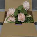 12pcs Roses Artificial Flowers Pink Fake Roses Flowers with Long Stems Silk Flowers for Wedding Bouquet Centerpices Decorations Party Bridal Baby Shower Home Decor (Blush)