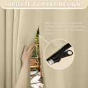 HDCAXKJ Waterproof Outdoor Curtains for Patio with Zipper Top & Bottom Grommet Thermal Privacy Drapes 2 Panels Gazebo Outside Blackout Curtains for Porch Pergola Backyard, 54" W x 84" L, Cream