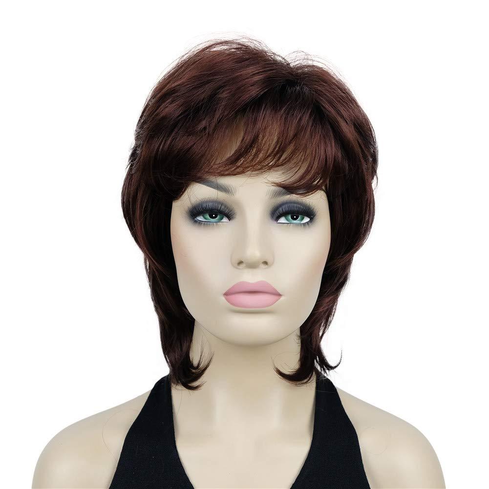 Lydell Short Length Layered Shaggy Full Synthetic Wig Wigs (33A Auburn)
