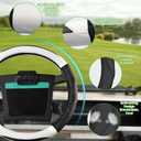 10L0L Golf Cart Steering Wheel Cover for Yamaha, Club Car DS & Precedent, 14 Inch Black White