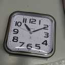 5.5" Large Analog Alarm Clock Silent Non Ticking, Gentle Wake, Beep Sounds, Increasing Volume, Battery Operated Snooze and Manual Light, Easy Set (Gray)