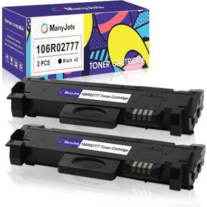 106R02777 Compatible Toner Cartridge Replacement for Xerox 106R02777 Black Toner Cartridge, Work with Xerox WorkCentre 3215 3215NI 3225 3225DNI Phaser 3260 3260DI 3260DNI 3052 (Black,2-Pack)