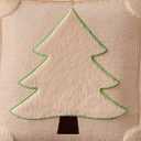 DFXSZ Christmas Pillow Covers 18x18 Green Line Beige Christmas Tree Decoration Soft Plush Faux Fur Jacquard Throw Pillows for Bedroom Sofa Holiday Festivals Winter Home Decor PTK064C18