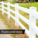 Taiyin 6 Pcs Pyramid White PVC Vinyl Post Top Caps, Fence and Deck Post Caps for Vinyl Fence Posts (6 x 6 Inch)