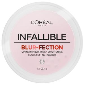 L'Oreal Paris Infallible Blur-fection Longwear Loose Setting Powder, Blurring Face Powder With Up to 24HRs of Wear, Brightening Light Pink, 1 Kit (0.21 Ounce (Pack of 1))
