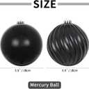 6in Large Christmas Ornaments Shatterproof Christmas Ball Ornaments Giant Hanging Balls MercuryDecorations for Holiday(Black,2pc)