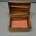 DRASTAR Index Card Holder, 3x5 Index Card Box, Wooden Index Card Organizer with 45 Dividers, Flashcard Notecard Holders for Home Office, Brown