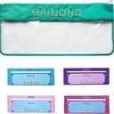 Mahjong Tile Bags with ZipperMahjong Bags for Tiles Comes with 4 Mahjong Tile Guides and Route Finder (Green)