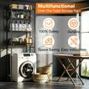 Over The Toilet Storage Rack 4-Tier Freestanding Bathroom Organizer Shelf Over Toilet with Adjustable Shelf & Basket, Space-Saving for Small Spaces, Rustic Brown